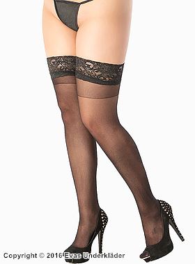 Classic stay-ups, lace edge, plus size